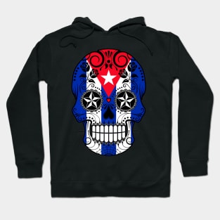 Cuban Flag Skull Floral Skeleton Hoodie